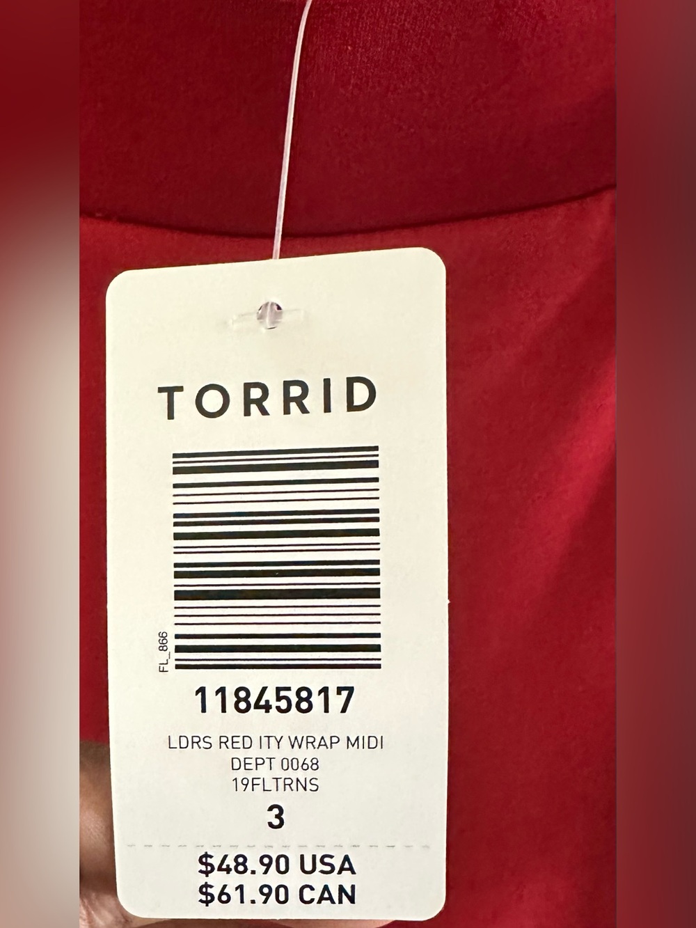 torrid Red High-Low Wrap Skirt with Side Tie - Picture 6 of 6